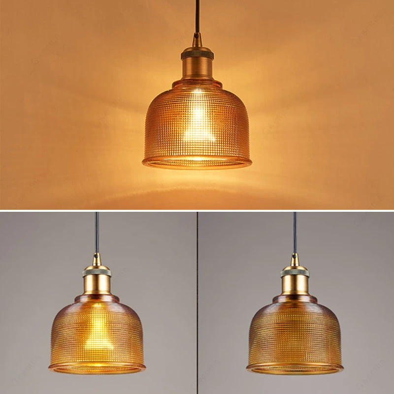 Vintage Stained Glass Pendant Light Fixtures Loft Decor Industrial Lamp Kitchen Hanging Lamps Living Room Led Pendant Lights E27