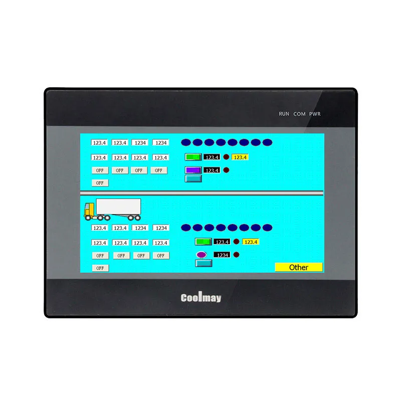 Coolmay QM3G-70FH-44MT-5AD2DA-485P HMI PLC Touch Screen RS232 RS485 Programmable Logic Controller
