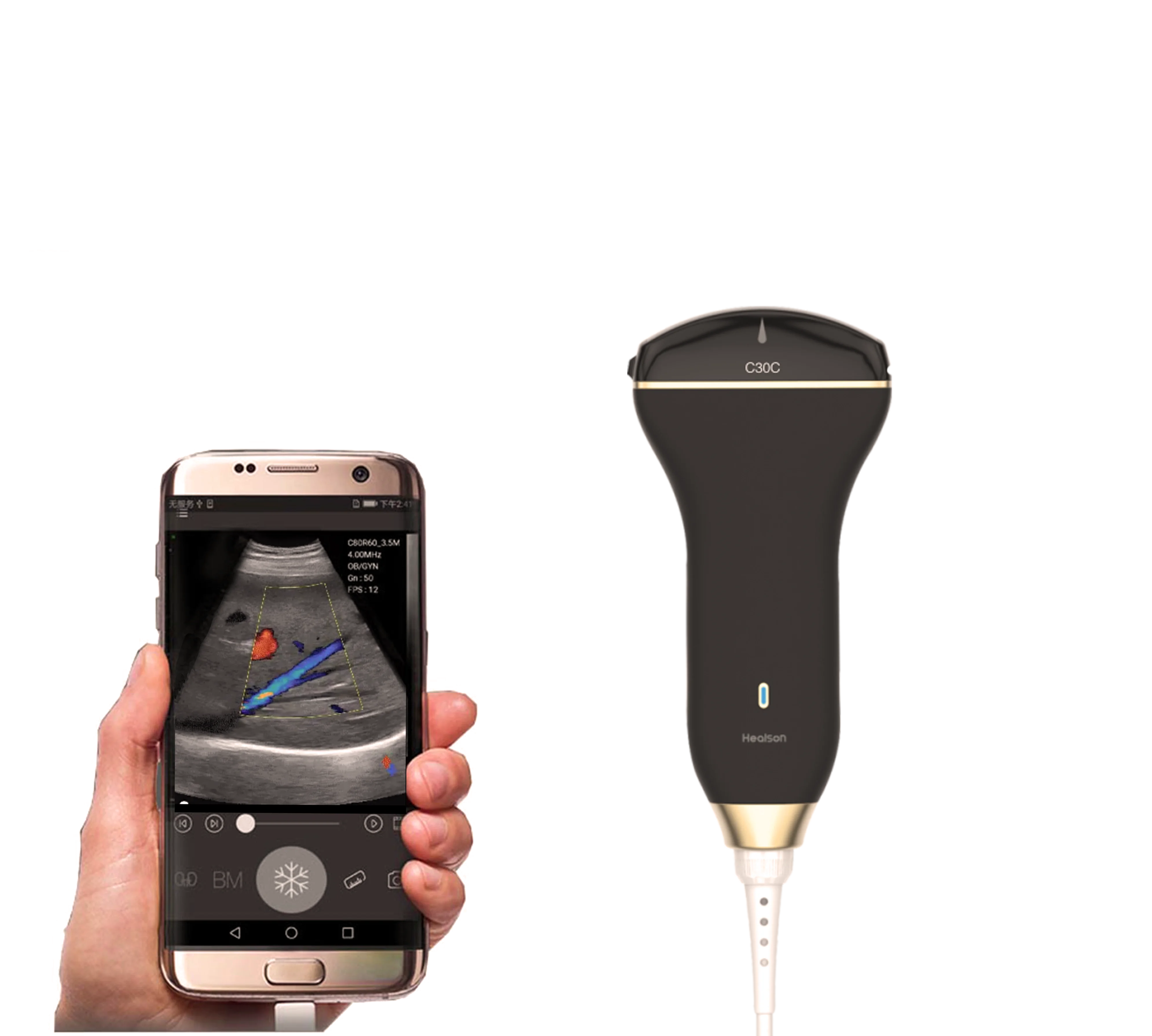 
Портативная ультразвуковая доплеровская система Healson C30C с USB для компьютера и смартфона 