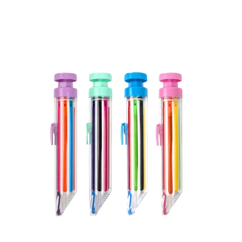 Multi-color 8 in 1 Press Crayon Multi-Purpose Portable Pen Crayons for Kids Graffiti Painting