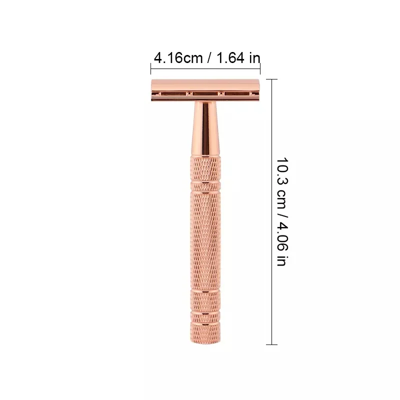 Hot Sale Rose Gold Fashion Double Edge Lady Shaving Metal Handle Wet shaver Safety Razor