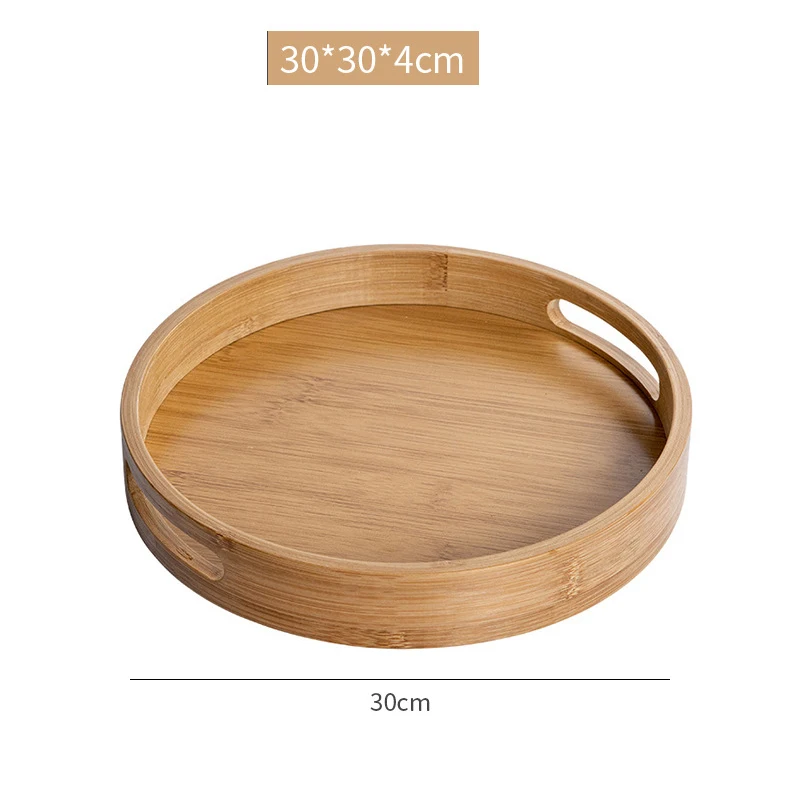 Amazon hot sales hotel restaurant dessert drinks serving tray, bamboo round tray