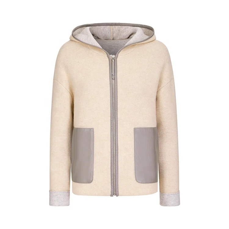 Knitwear manufacturer custom fall winter new loose causal hooded cardigan sweater cashmere coat women