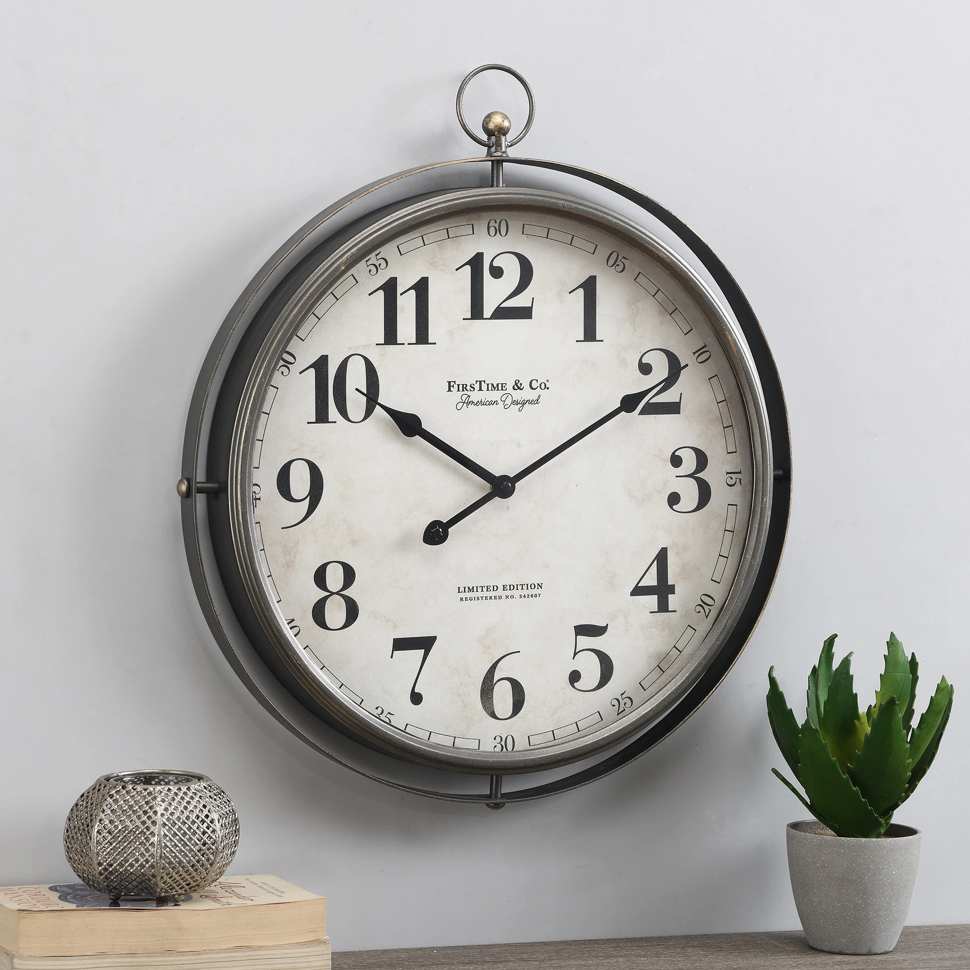 Alboxy Classic Metal Pocket Watch Shape Antique Industrial Iron Frame Home Decoration Luxury Wall Clock