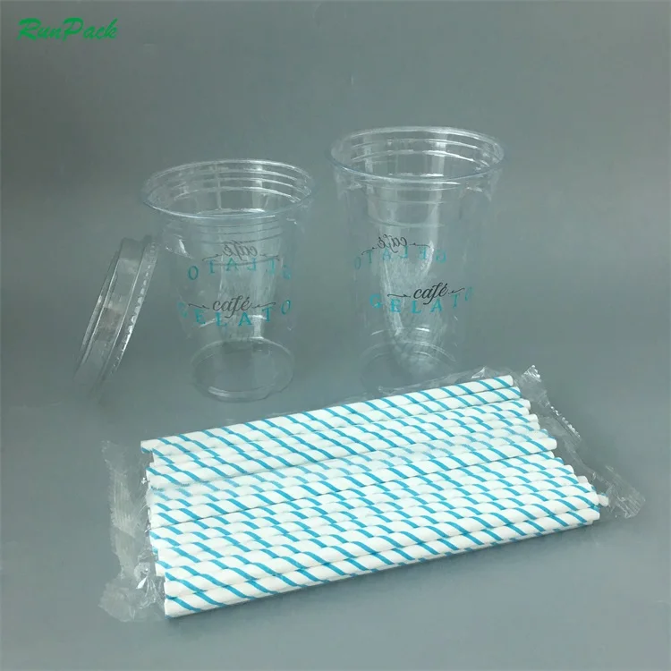 Disposable plastic pet drinking cups with dome or flat lids