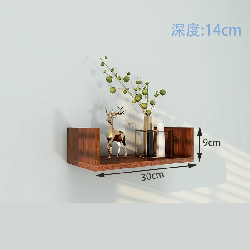 Wood Set-Top Box Rack Living Room Wall Decoration Shelf Bedroom Floating Wall Mount Storage Shelf