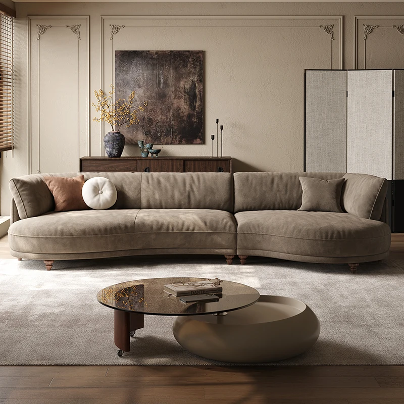 French Elsa Velvet Fabric sofa designs bed sofa furniture modern 3 or 4 seats Italian minimalist curved lunar new model sofa