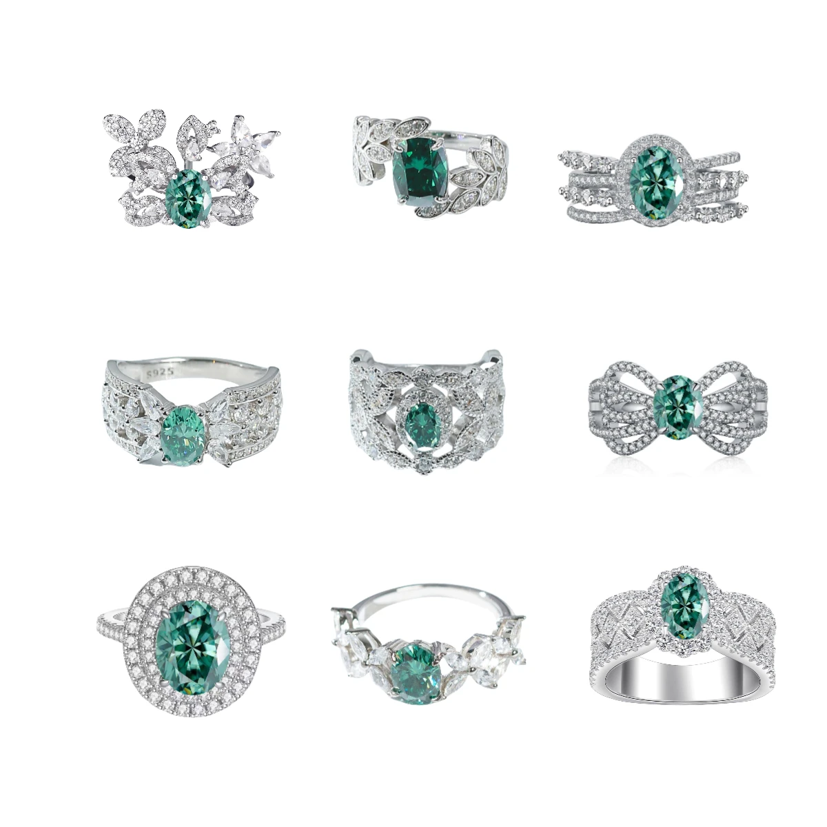 Lab Grown Moissanite Diamond Mass Custom Niche Design S925 Silver Moissanite Ring