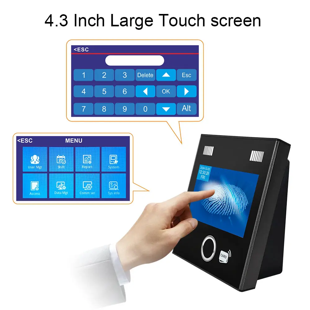 Alphanumeric User ID Wifi TCP/IP Fingerprint Time Recorder Finger print Staff Biometric Attendance Machine With Cloud Software