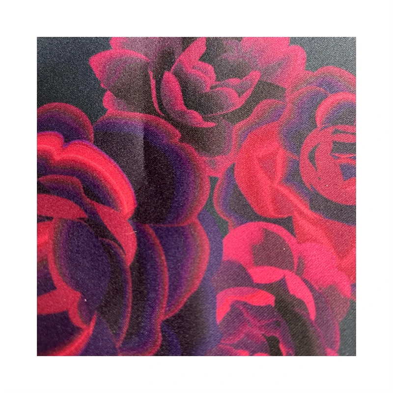 custom digital printed rose patterns polyester heavy satin top chiffon fabric for garment