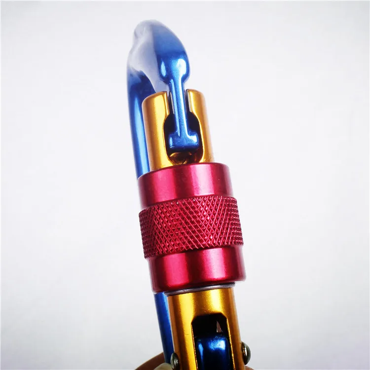 CE certified ultra light D-type rock climbing downhill fire safety carabiner