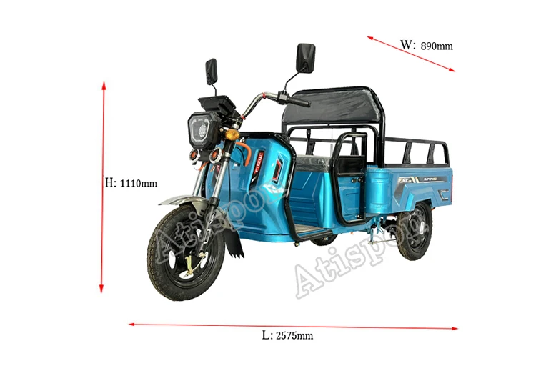 2024 Hot Selling China Factory Electric Cargo Tricycle  Electric Vending Cart   For Three Wheel