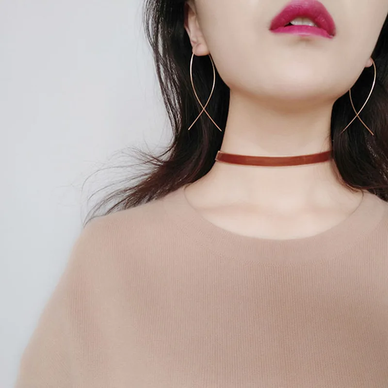 2021 New Handmade Copper Wire Earring Women Simple Design Fish Shaped Earrings