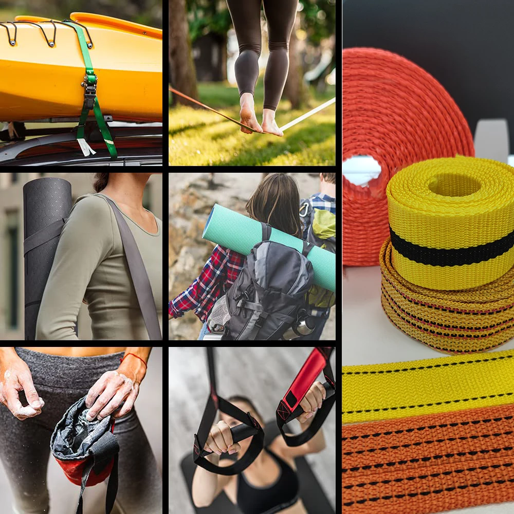 25mm 38mm 50mm striped belt webbing colourful polyester cargo for 2 inch ratchet buckle cargo lashing strap belts