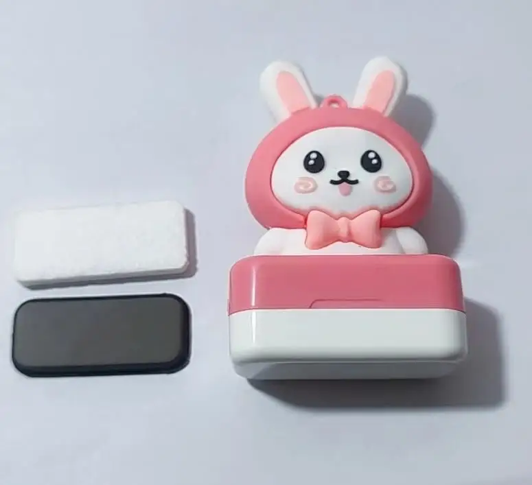 good quality with key cain  4mm cartoon  flash stamp rubber  33*13mm pre inking stamp