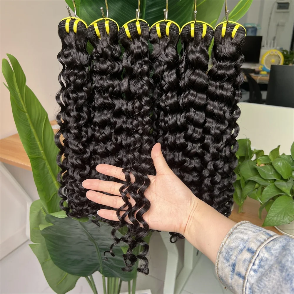 Cheveux Raw Vitenamese Hair Bundles Humain Hair Super Double Drawn 100% Unprocessed Brazilian Deep Curly Hair Bundles