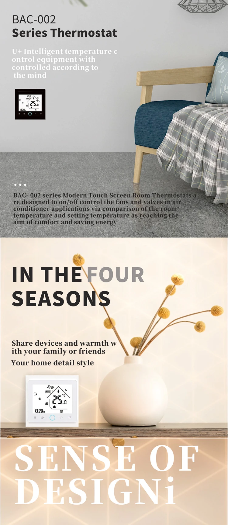 Smart home digital room Programmable temperature controller2 Pipe Fan Coil Unit FCU  Fan Speed Control Room Thermost