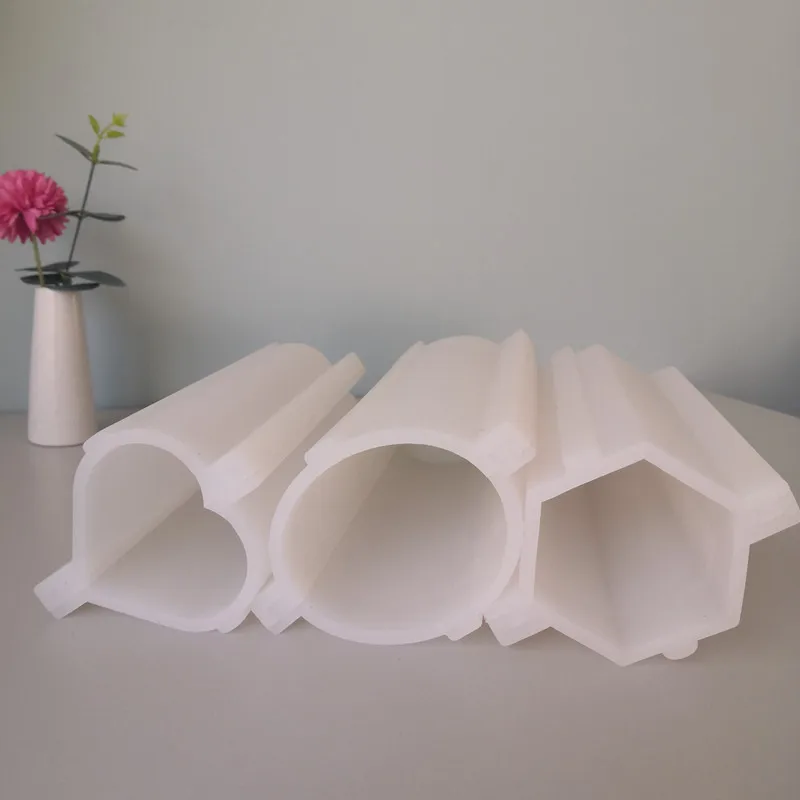 1151 DIY hexagonal oval love column tube embedded 3D silicone soap mold