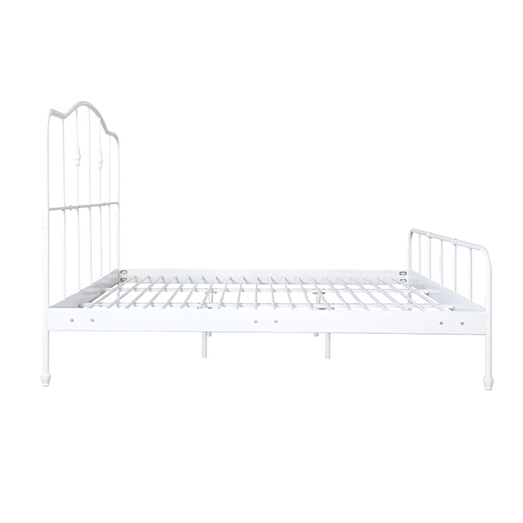 Modern white iron decorative metal single bed