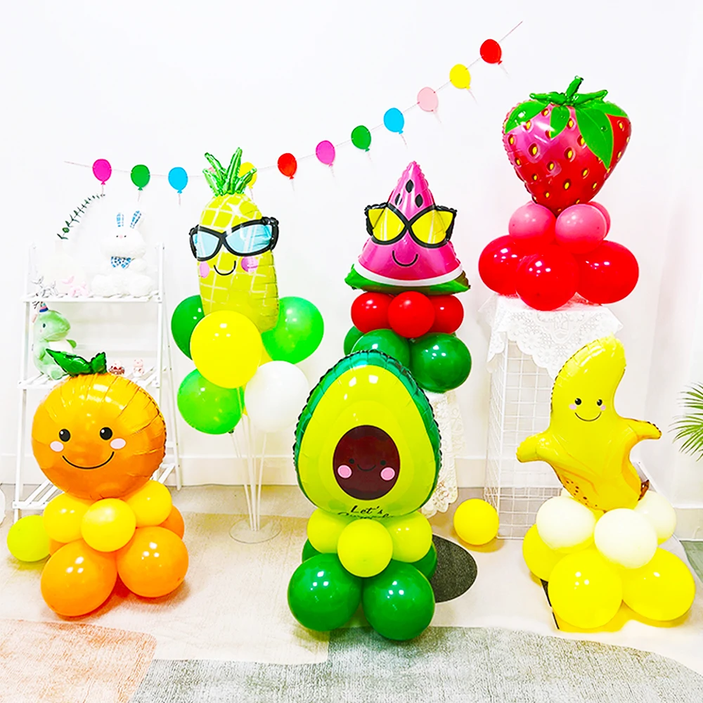 Fruit Mylar Balloons Helium Foil Party Balloons Watermelon Strawberry Lemon Orange Fruit Balloons