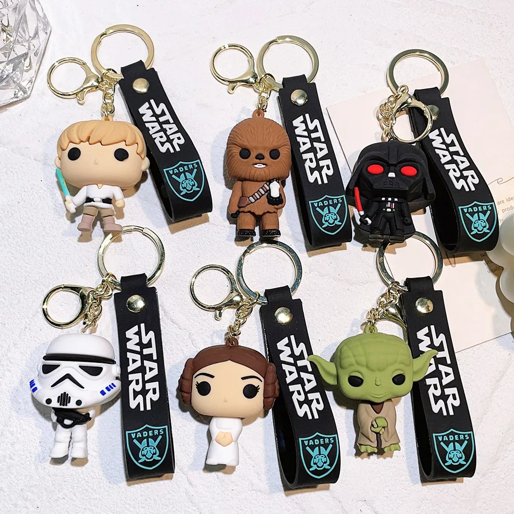 ZY2453C Wholesale Classic Film Role Star War 3D Keychains Girl Teen Child Kids Gift Backpack Ornament Doll Keyring