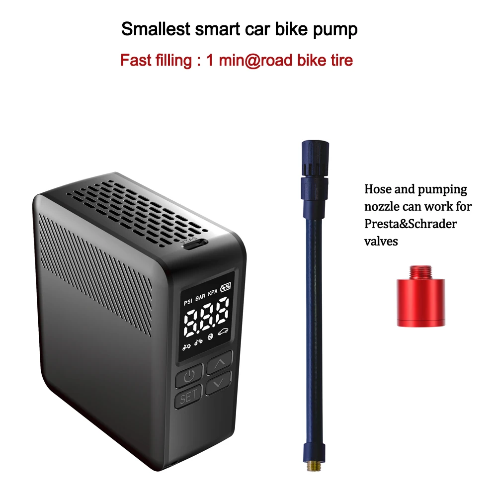 150psi ultra mini rechargeable smart car bike pump cordless tire inflator for car bicycle ball