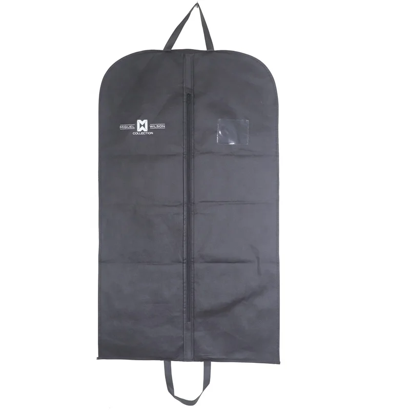 Black Non Woven Suit Bag Cover Garment Anti Dust With logo for