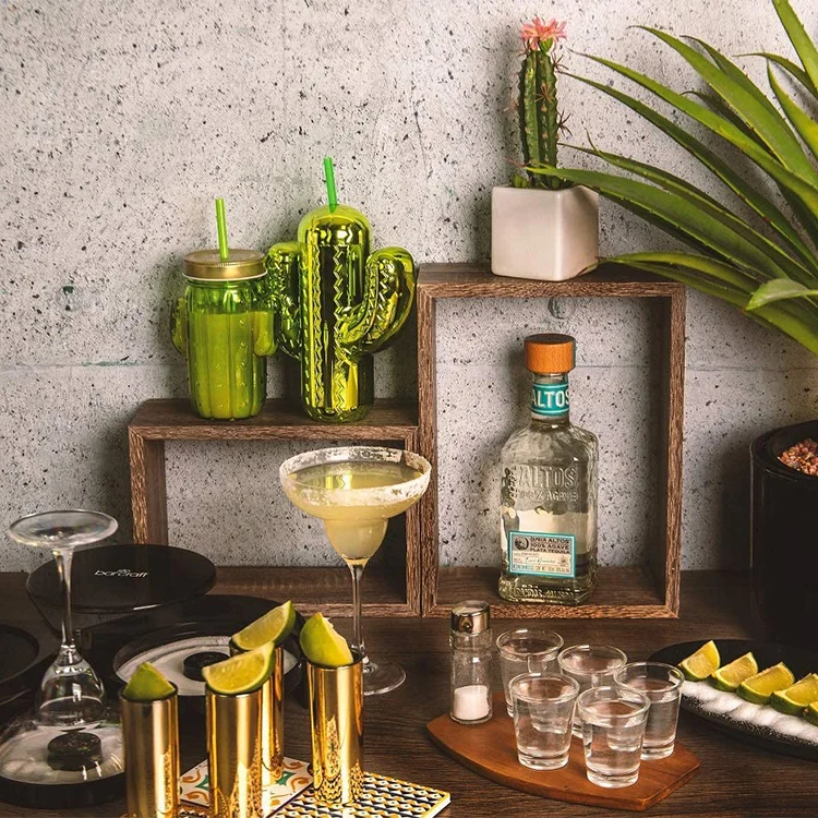 mexican short glass straight cup 2oz Metallic Gold shot glasses colored tequila glass