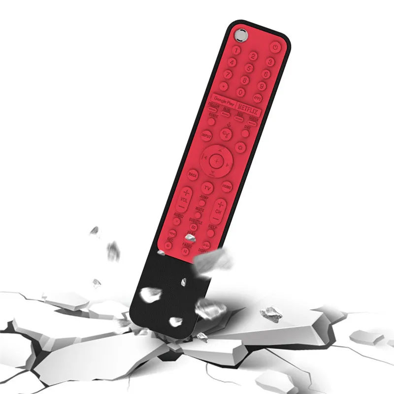 Silicone Case for RMF-TX600U RMF-TX500C Smart TV Voice Remote Control Shockproof Protective Cover with Remote Loop