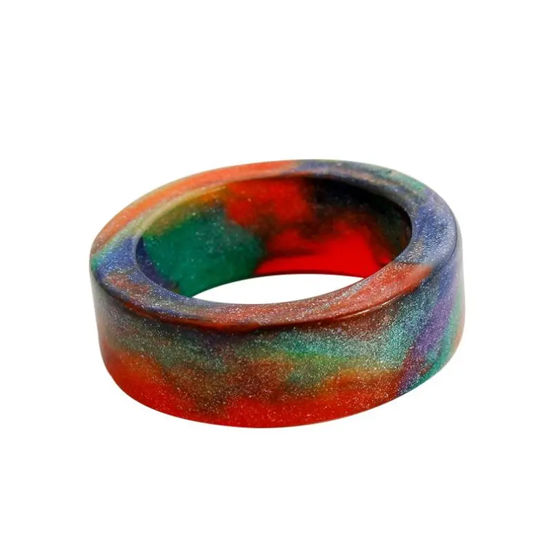 
 Новинка 2021, разноцветное кольцо на палец с блестящим порошком, разноцветное акриловое кольцо на палец Млечного Пути для девочек  
