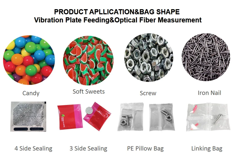 Pneumatic Pouch Cartons Counting Packing Machine for Small Hardware Fitting Corkscrew Nut Nails Bottle Combination Packing