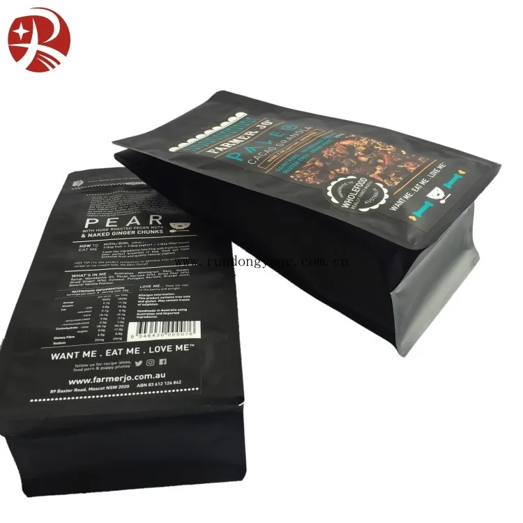 Resealable Coffee Bags With Ziplock Degassing valve Zipper Stand Up Coffee Pouches With Side Gusset And Flat Bottom