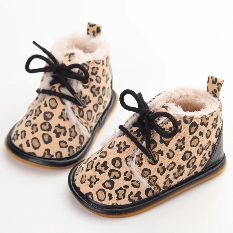 Fancy design baby walking shoes winter warm casual plush toddler boots