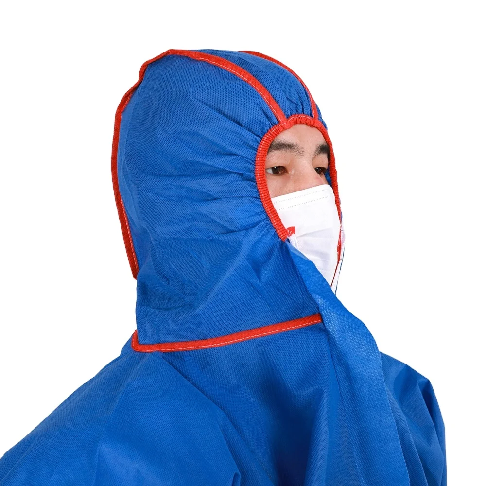 cheap type 5/6  SMS non - woven disposable coverall men suits safety clothing hazmat-suit overalls for work wear