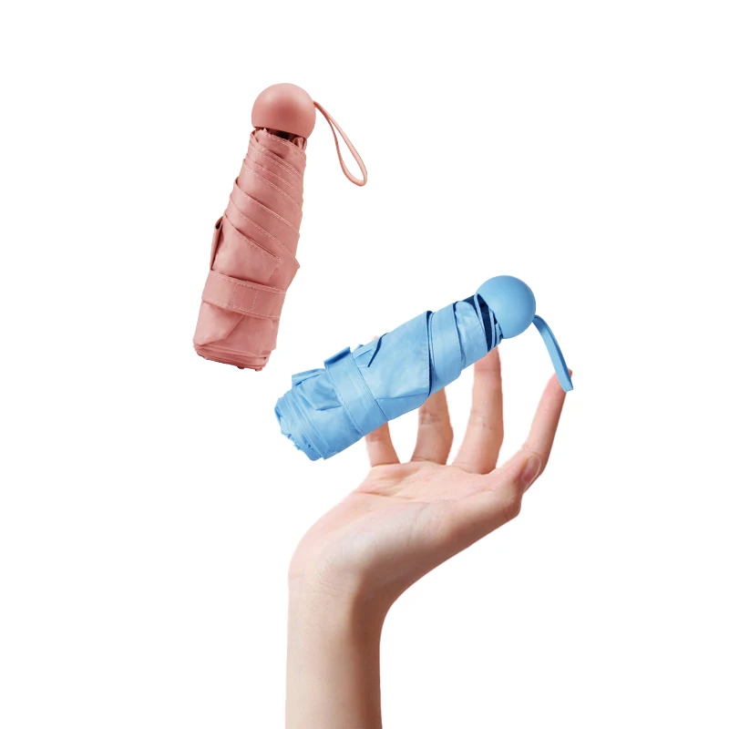 Black glue Coating  ultraviolet protection Pocket Size Mini Uv Windproof Five Folding Small 5 Fold Umbrella Custom printed logo