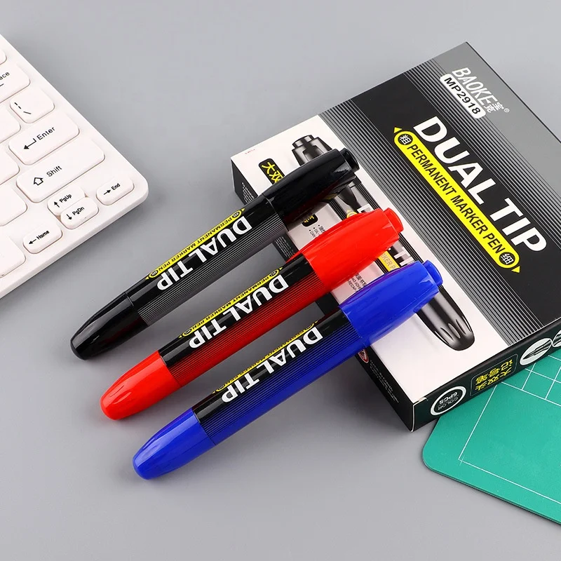 Black Alcohol Permanent Waterproof Fabric Paint Marker Ultra Fine Point 12 Pens Pen Edding Markers Permanent For Shoes Set