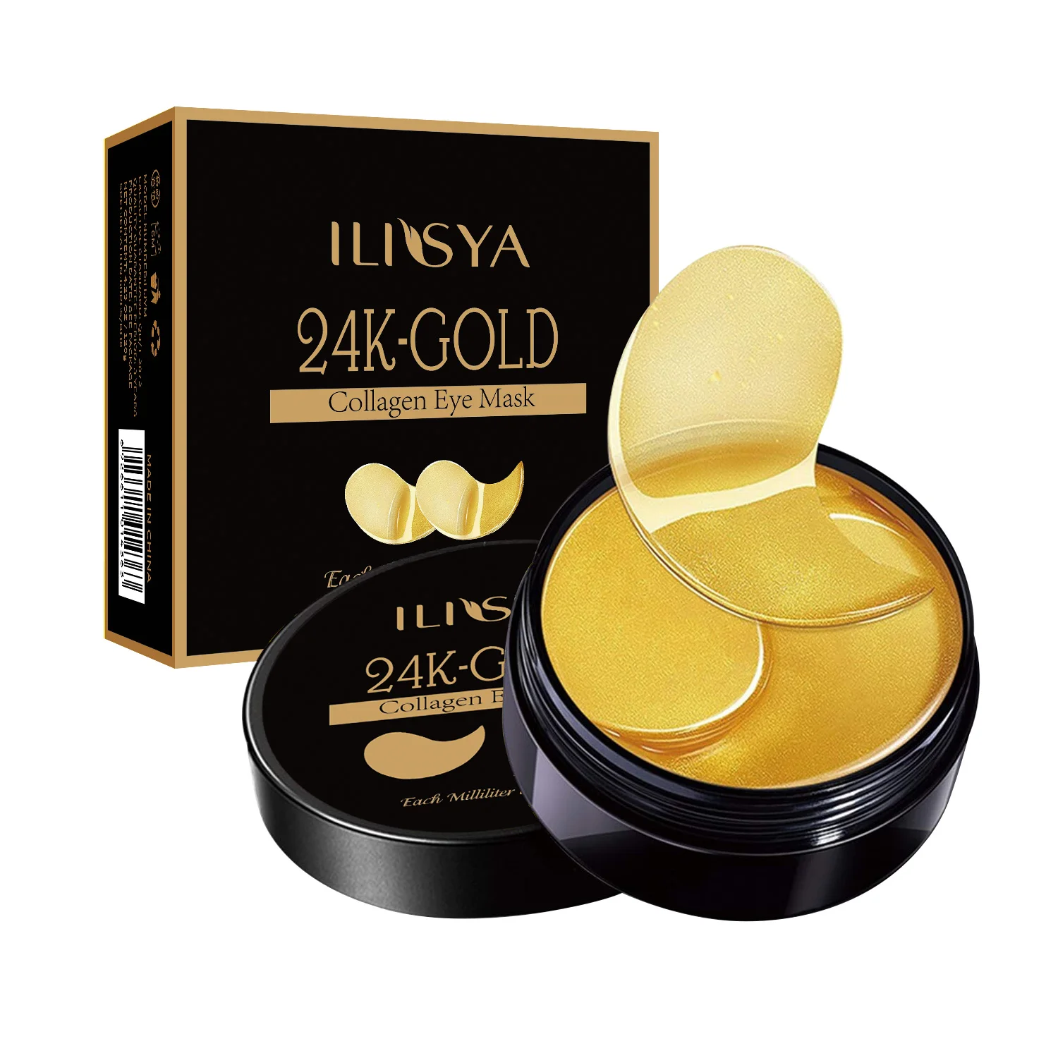 Ilisya коллагеновая маска для глаз 24K Gold Eye патч морские водоросли от темных кругов возле припухлостей антивозрастной увлажняющий глаза 60 шт.