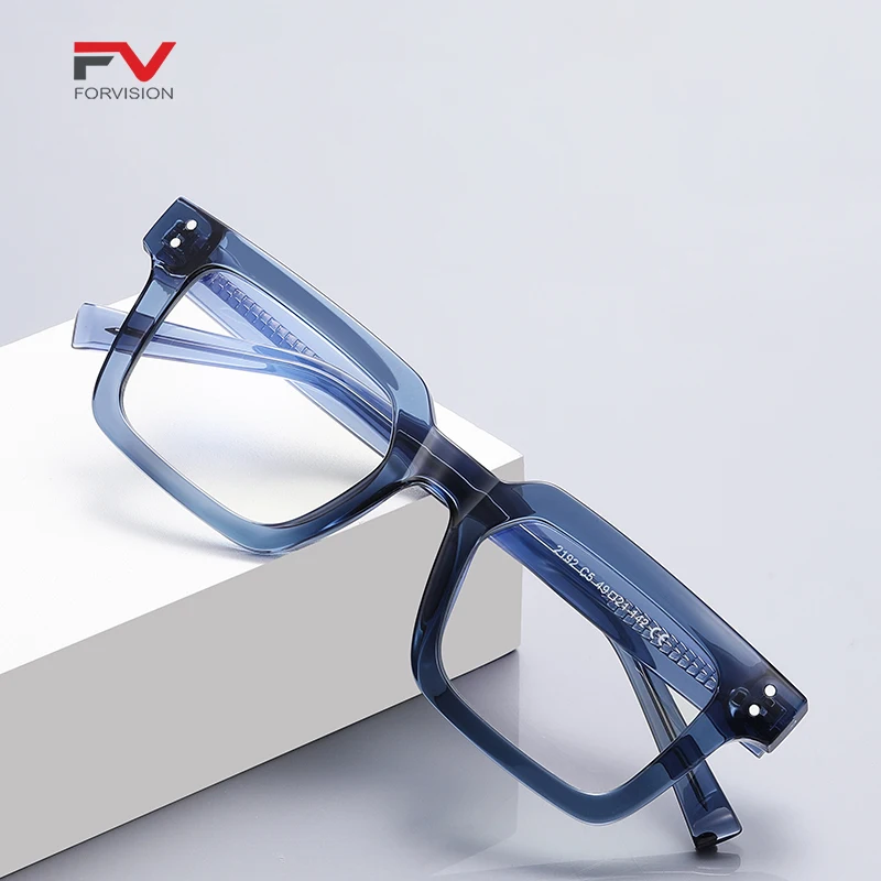 Oversized Square Blue Light Blocking Glasses Fashion Computer Eyewear with Anti Glare Eye Protection for Women and Men
