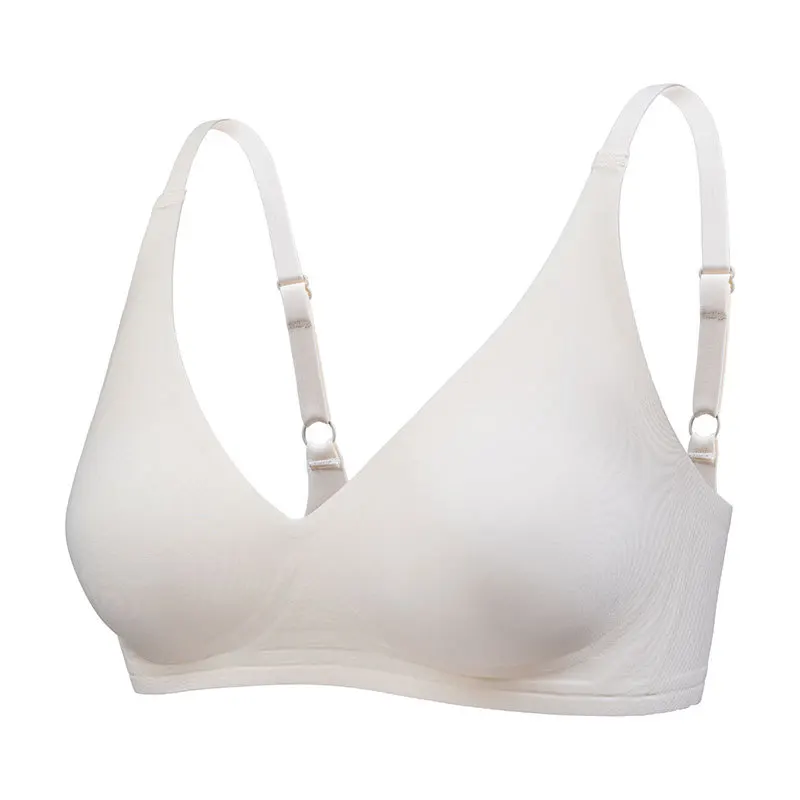 Cool Regular wireless Latex soft V-Neck One-Piece gathered Silky Adjustment ladies underwear