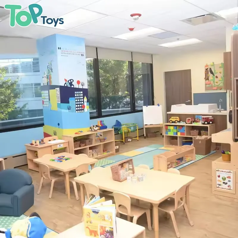 KIDS Montessori Kindergarten Children Wooden Furniture Sets Classic Table and Chairs Activity Kids Table and Chair Set