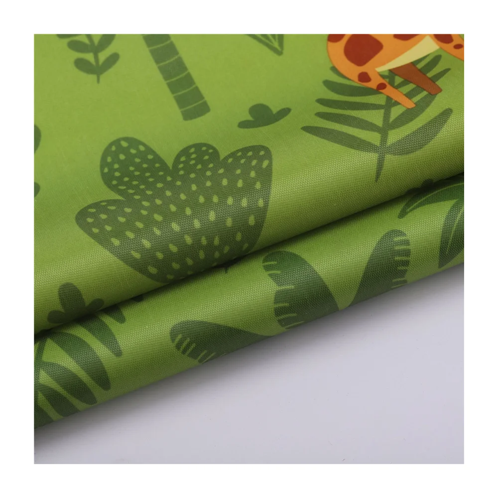 420D  Customized color plant painting pattern printed PVC coated Oxford fabric for garment, luggage