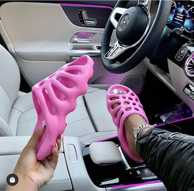  Шлепанцы Yeezy на заказ для мужчин и женщин Аутентичные Мультяшные шлепанцы с покрытием домашние тапочки оригинальные сланцы розового