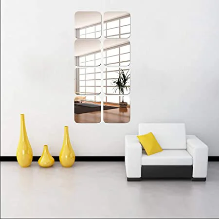 Fashion mirror wall stickers acrylic square mirror tile wall 3D Decal DIY Home Room Decor
