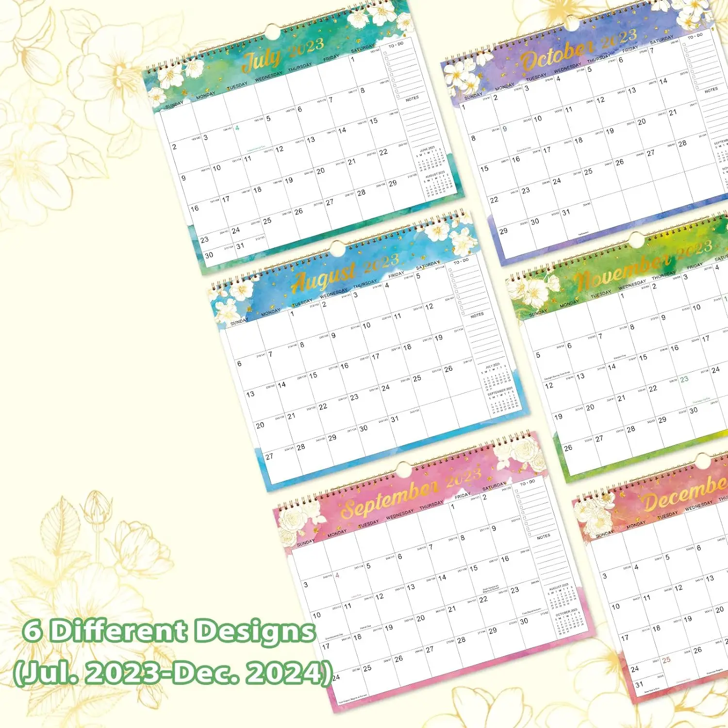 Promotion Custom  Calendar Office Gift Cheap Saddle Stitch Spiral Binding Daily Monthly Printing Wall Calendar