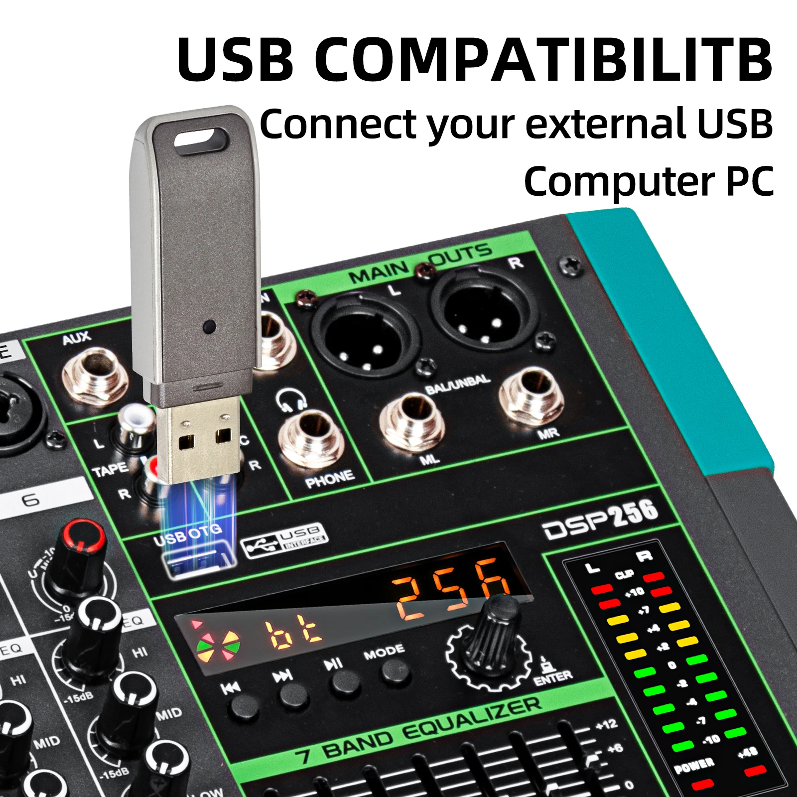 MG6 Professional Digital audio mixer Interface 6 Channels Audio Mixer Console For Stage dj show