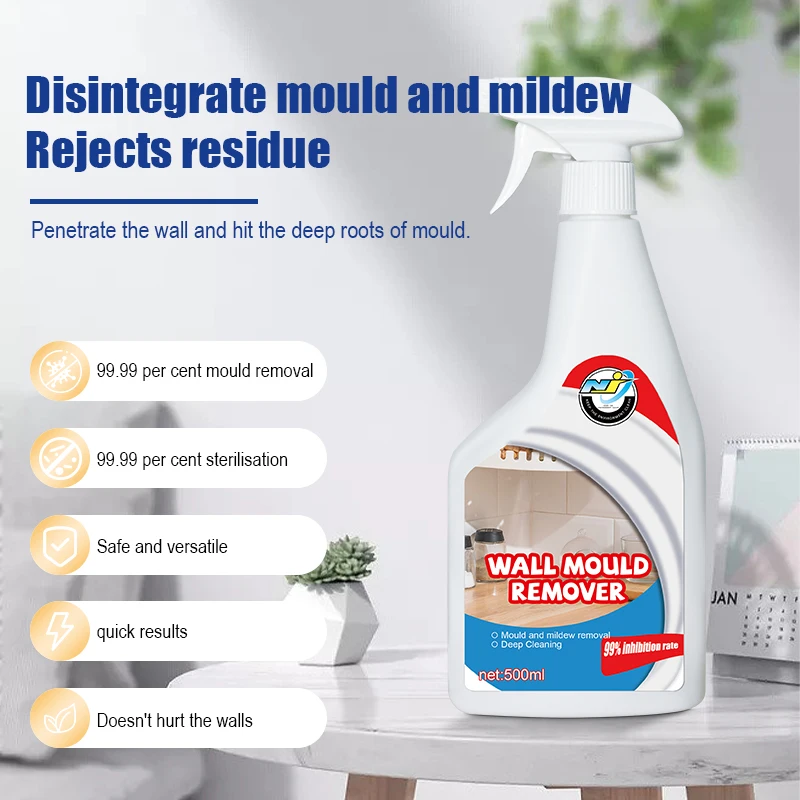 Household mold remover for white walls, kitchen, bathroom cleaner, rapid mold removal
