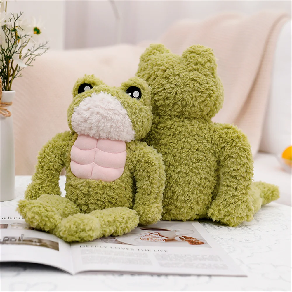 Strong Muscles Frog Soft Plush Toy Funny Stuffed Soft Green Frog Plush Doll with Big Eyes Gifts For Kids Adults