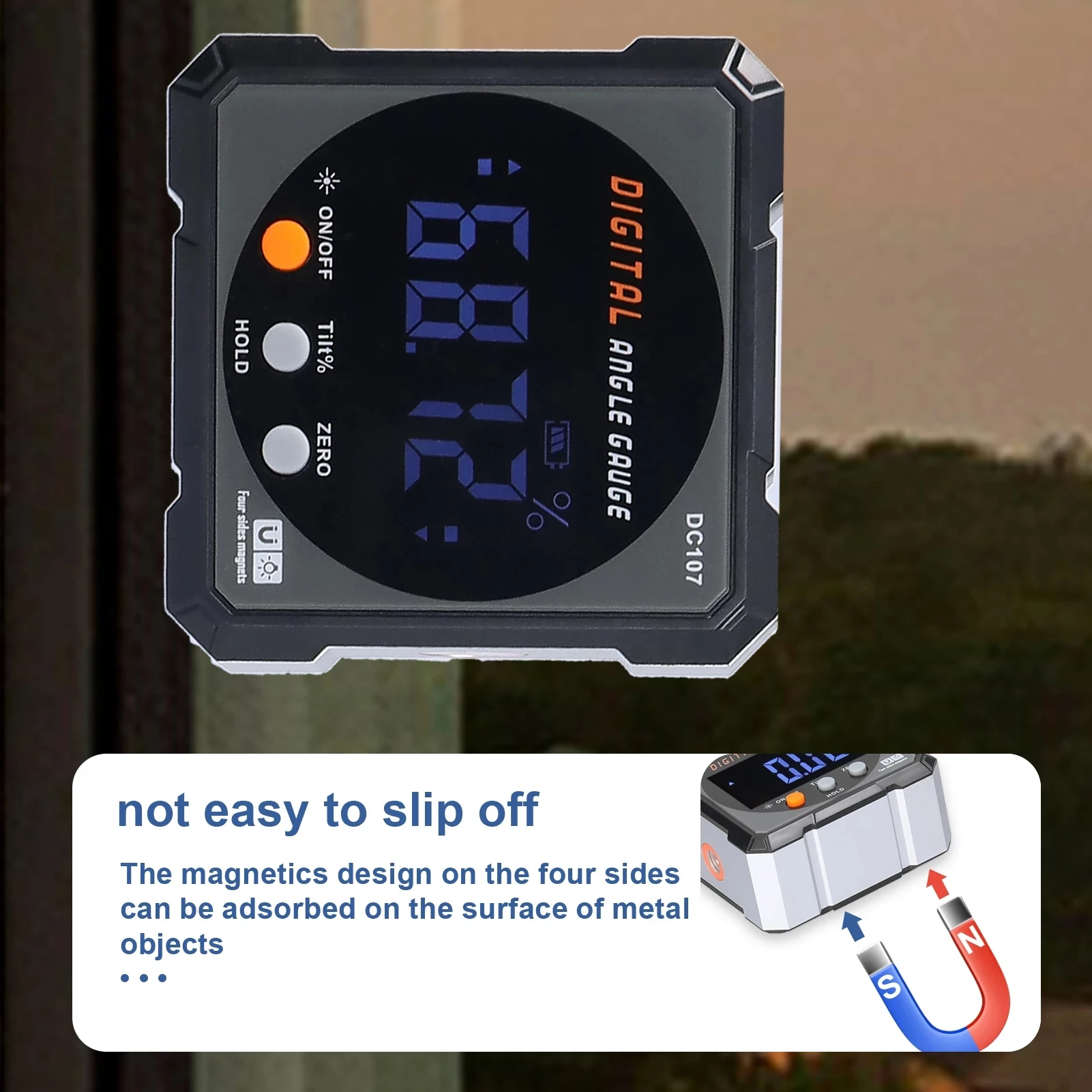 Four Side Magnets Electronic Protractor With Two- Sided laser digital inclinometer With Rechargeable Battery