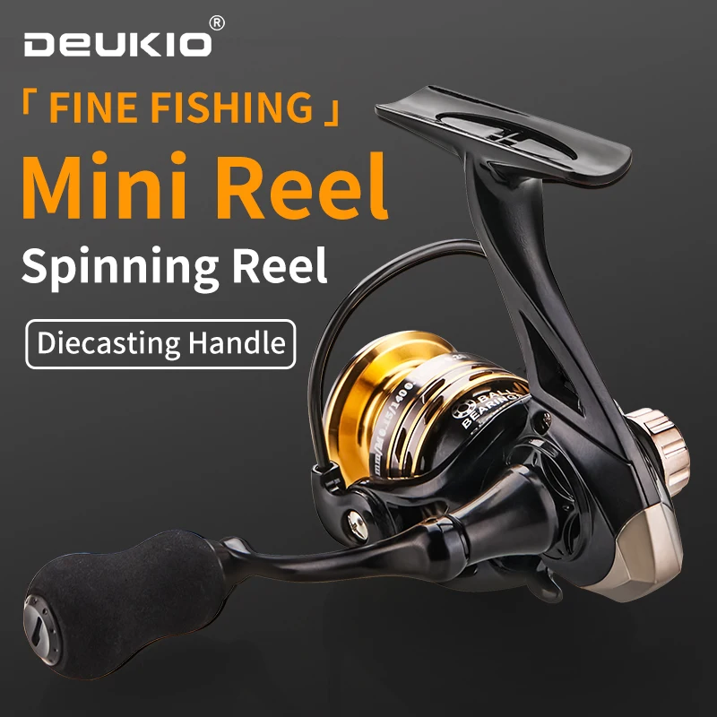 OEM All Metal Fishing Spinner Reel Lightweight 800/1000 Speed Ratio 4.8:1 Max Power 6kg for Small Freshwater Fish Species