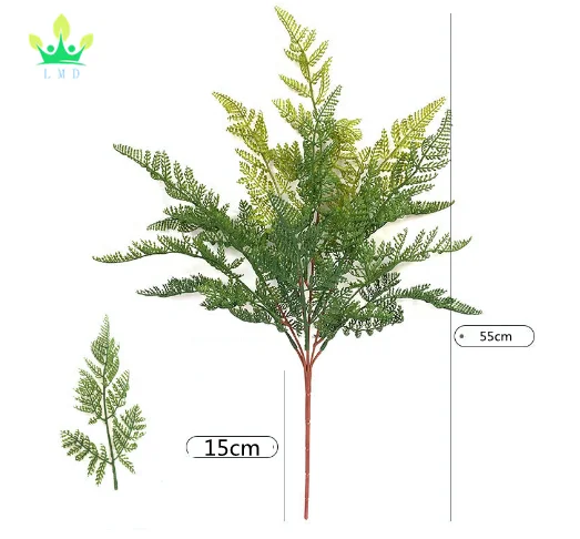 Artificial imitation fern soft glue false green fern iron leaves plant wall landscaping home decoration potted wholesale